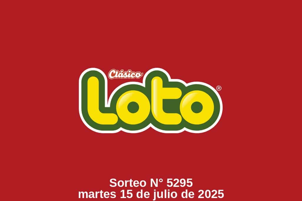 Logo de Loto con información del sorteo 5295 del martes, 15 de julio del 2025